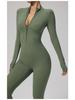 Manyi Zipper Nude Long Sleeve Yoga & Fitness Jumpsuit 8306
