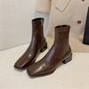 Autumn Square Toe Elastic Slimming Women Ankle Boots Ladies Concise Low Heel Short Botas Zapatos De Mujer