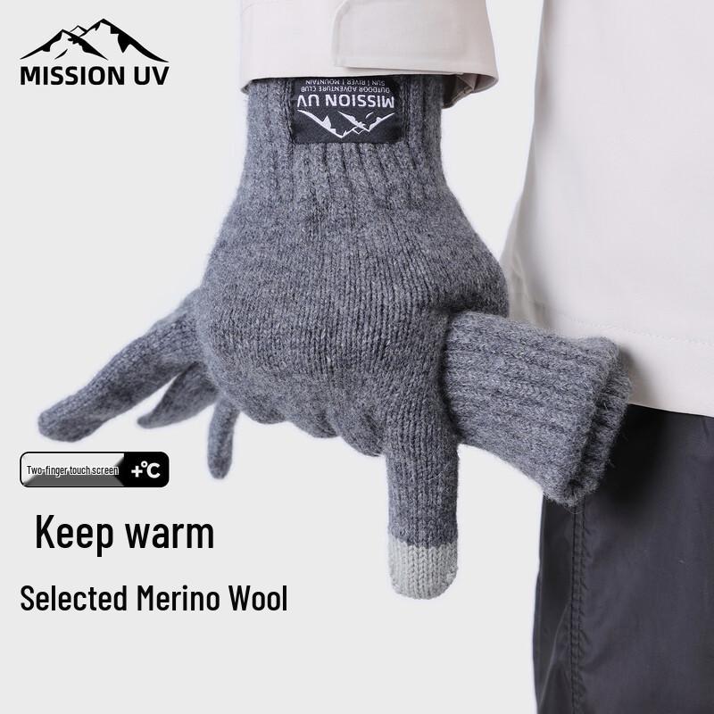 

MISSION UV Мужские термоперчатки с сенсорным экраном из шерсти