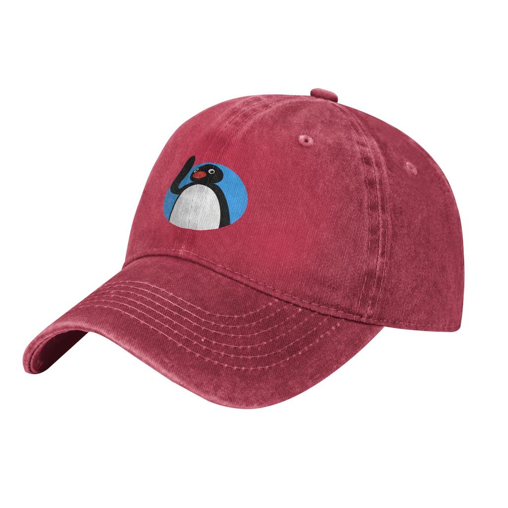Retro Hello Pingu Baseball Cap Unisex Women Denim Snapback Hat Penguin Series Cartoon Meme Cute Funny Outdoor Running Golf Gift Hat