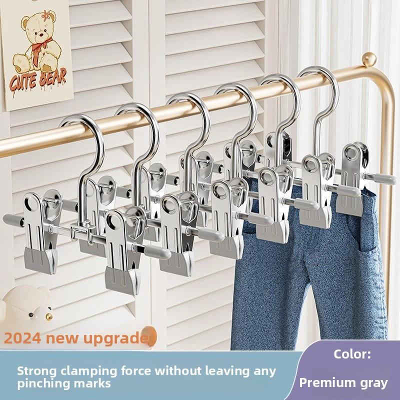 

5/10 шт. Многофункциональная прищепка-вешалка, крючок для одежды, пряжка, металл, нержавеющая сталь, зажим для шляпы, юбки, брюк, хранение одежды в гардеробе 10PCS