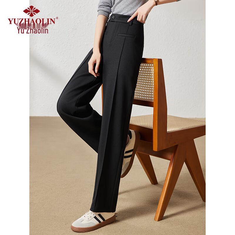 Women's High-Waist Wool Blend Wide-Leg Pants