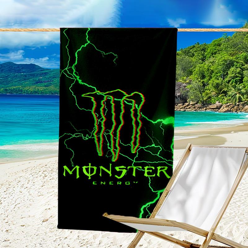 Leistungsstarkes Energy-Drink-Logo Mikrofaser-Strandtuch, Leicht und Schnelltrocknend, für Sommerreisen, Strand-Essentials, Schwimmbad Outdoor