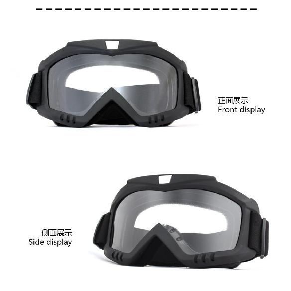 

Winter sunglasses, ski goggles, motorcycle windproof goggles, wind and sand protection outdoor sports glasses, off-road riding goggles, protective Black Frame Transparent S