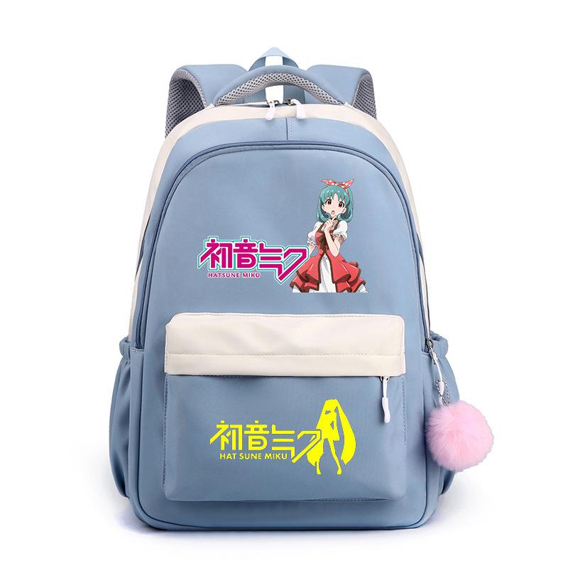 Anime Peripheral Hatsune Future School Bag Backpack Cartoon Backpack Candy Color Large Capacity Student School Bag Stationery