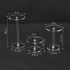 Acrylic Round Display Risers Set Of 3, Clear Multi-Tier Stands For Jewelry, Small Gifts, Bakery And Retail Displays