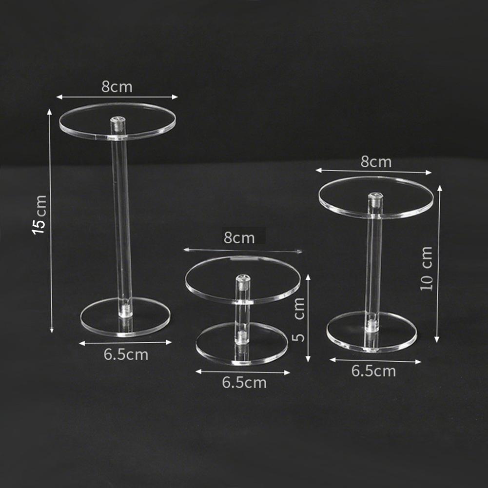 Acrylic Round Display Risers Set Of 3, Clear Multi-Tier Stands For Jewelry, Small Gifts, Bakery And Retail Displays