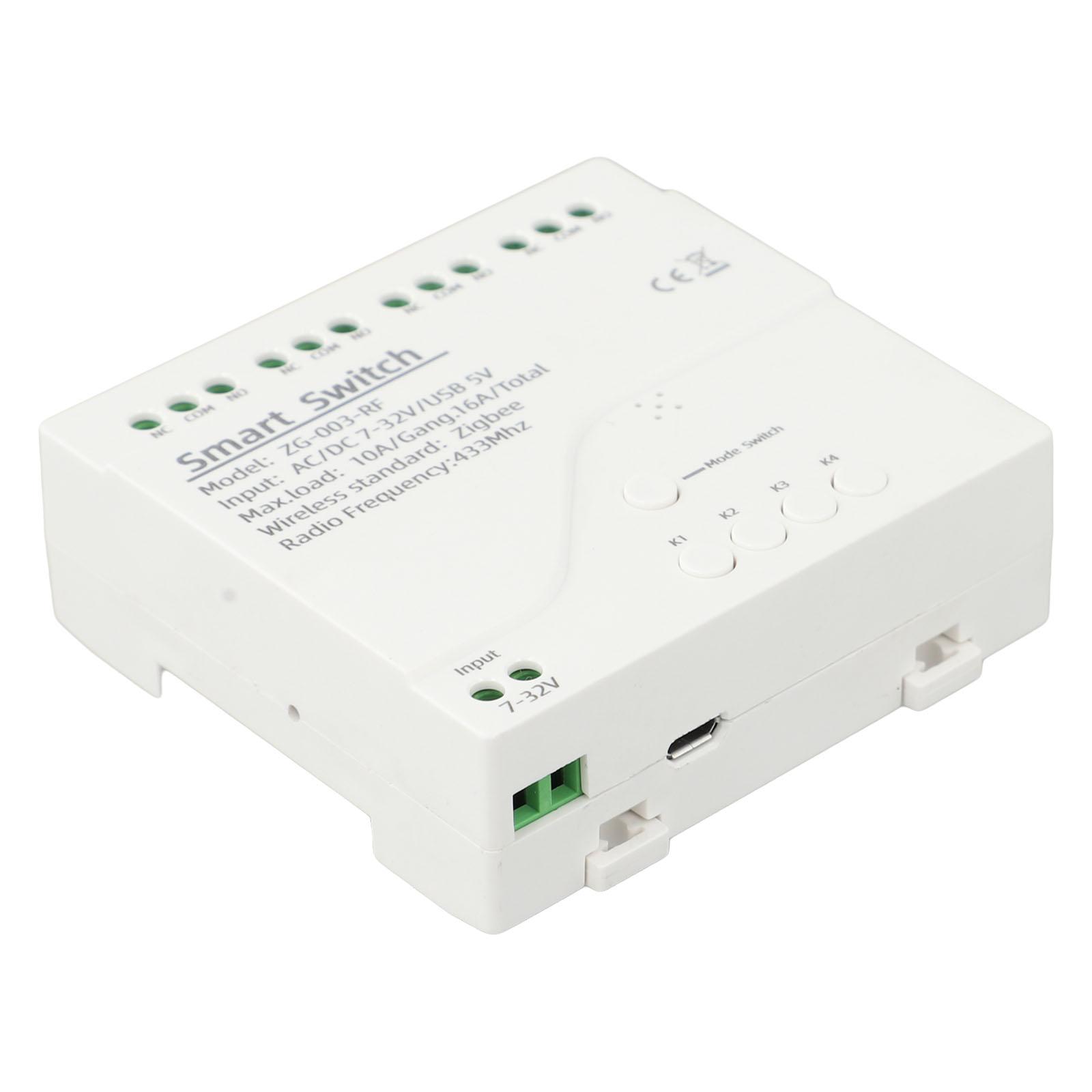 433MHz Remote Home Automation Switch 4CH Switch Module Integration With Voice Assistants Real-time Status Monitoring ACpercentDC7-32V