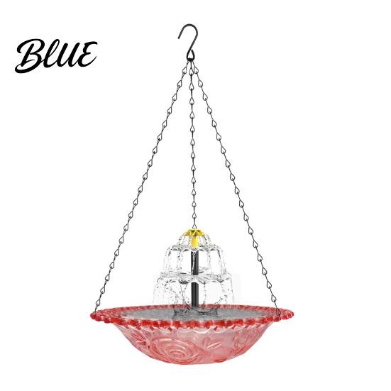 Fontana a Cascata per Uccelli da Giardino 3 Livelli Vasca Solare per Uccelli Sospesa per Colibrì Alimentata ad Energia Solare per Uccelli per Bere e Riposare Giardino Esterno Patio