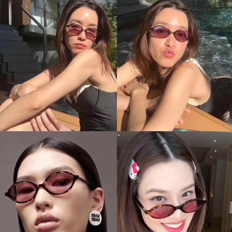 New Vintage Oval Sunglasses Women Men Brand Ellipse Sun Glasses Female Oval Eyewear  for Male Female Eyeglasses