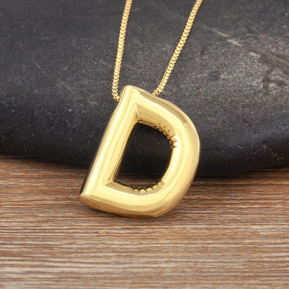 Nidin New Retro Punk Style Copper A-Z Letters Pendant Necklace Initials Alphabet For Women Vintage Name Jewelry Daily Party Gift