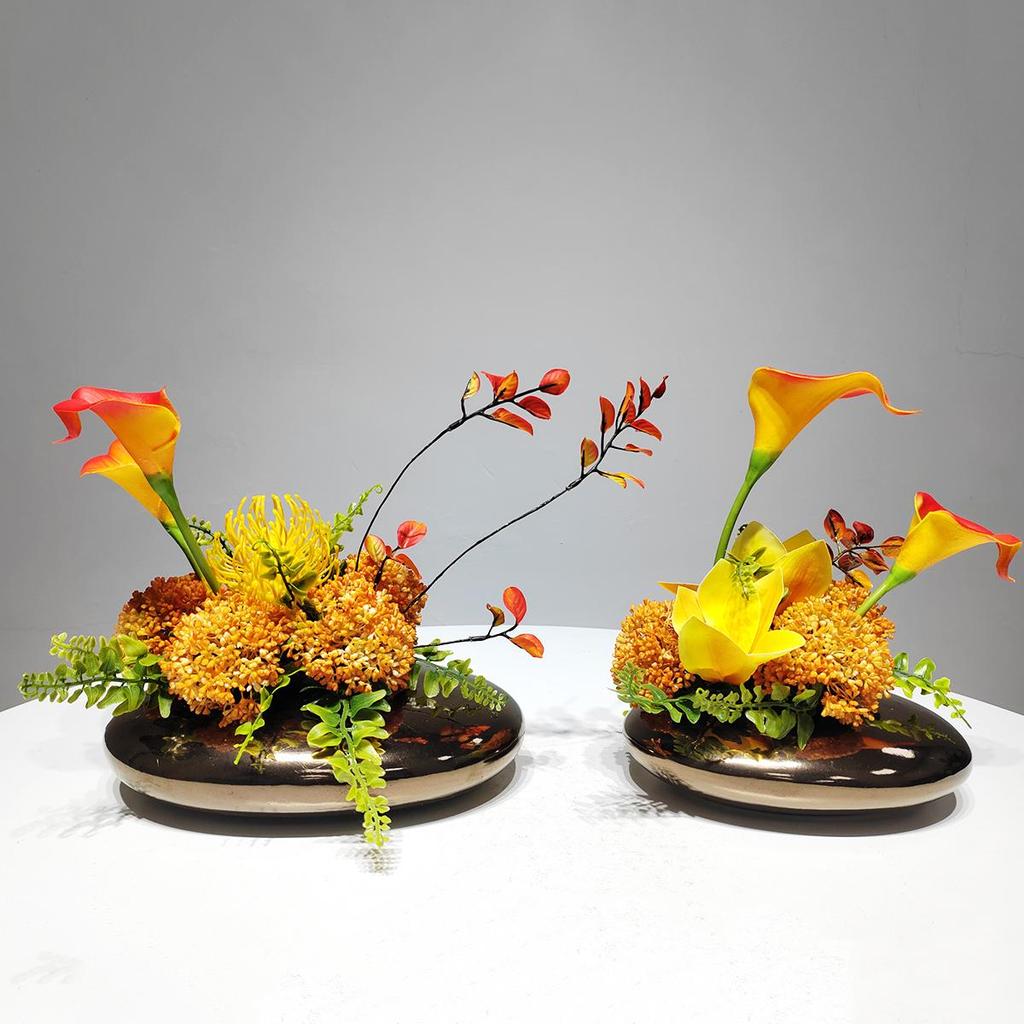 Chinese Style Floral Coffee Table Arrangement for Living Room or Hotel Decor