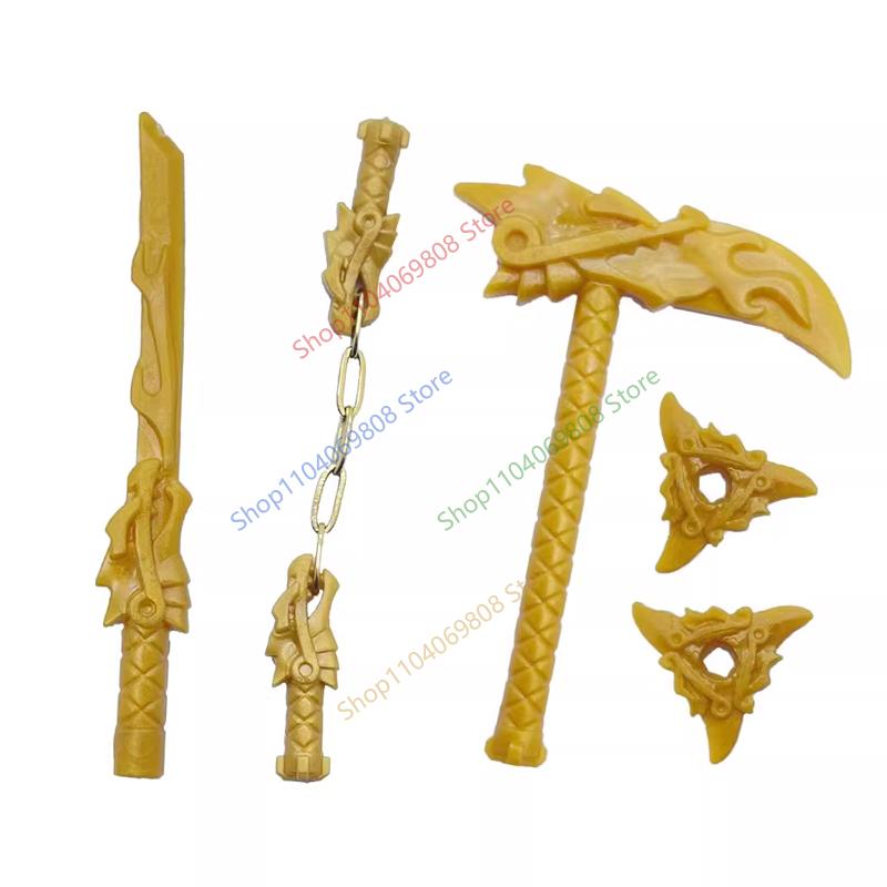 MOC Figurine Accessoires Briques de Construction Épée Fléchette Serpent Doré Bâton Armure Cape Cheveux Films Poupées Briques Compatibles Jouets N12