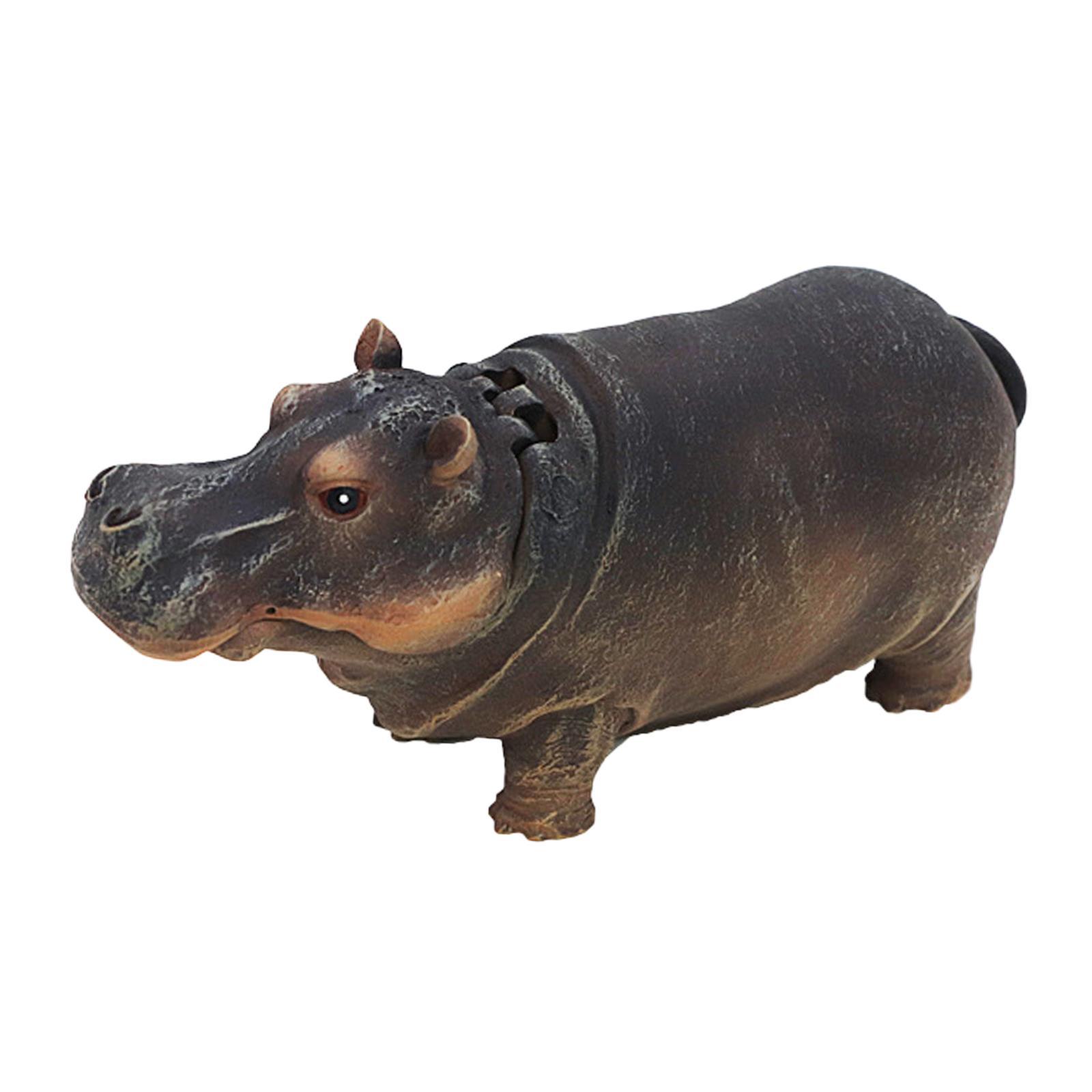 Fish Tank Bubbler Decoration Hippo Sculpture Aquarium Ornament for Fish Tank