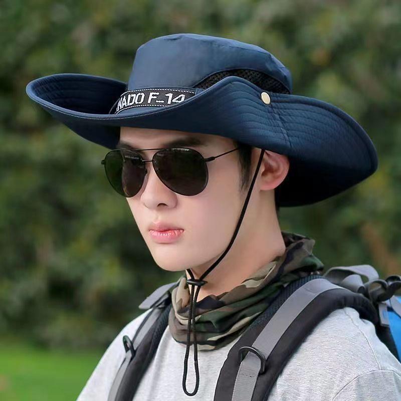 

12 Складная шляпа от солнца с большими полями, шляпа для рыбалки, летняя шляпа от солнца, уличная шляпа-ведро, кепка на кнопке, уличная альпийская кепка Navy blue