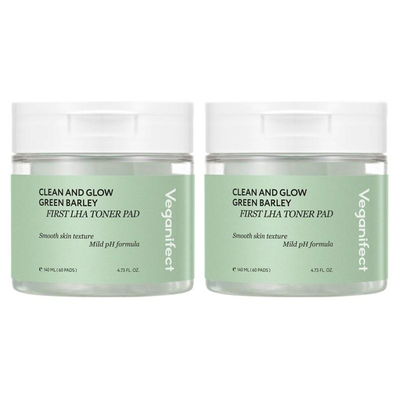 Vegan Effect Green Barley First Laha Toner Pads 140ml, 60 pads, 2 pcs