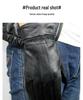 Unisex Patchwork Sheepskin Leather Gloves for Outdoor Cycling and Motorcycle Use