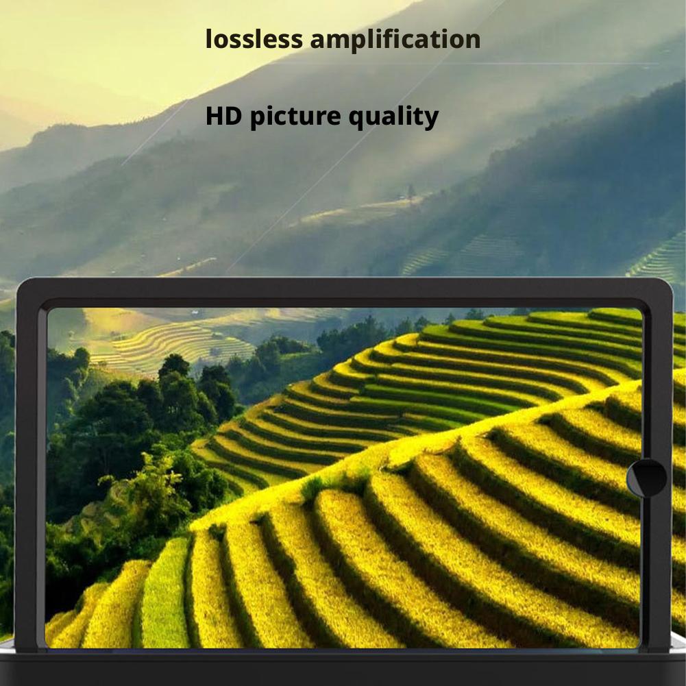 10/12/14in Phone Screen Amplifier 3D Magnifying Glass Stand Magnifier HD Video Amplifier Phone Stand Enlarged Screen Bracket