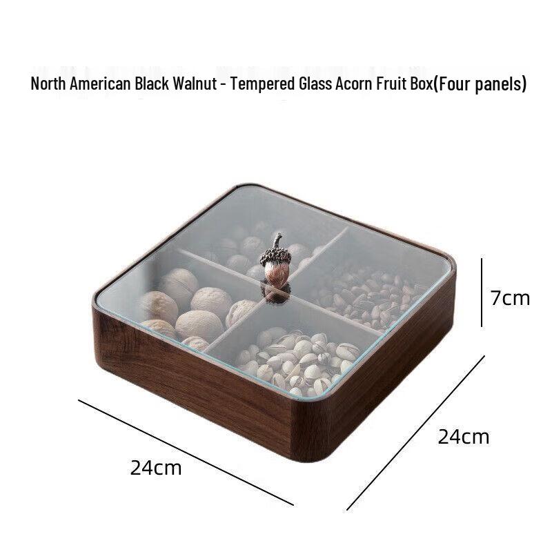 

New Chinese Style Black Walnut Divided Snack & Candy Tray