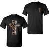 Unisex T-shirt, "Camo Cross Design With Philippians 4:13 Verse, Perfect For Faithful Believers And Outdoorsmen"