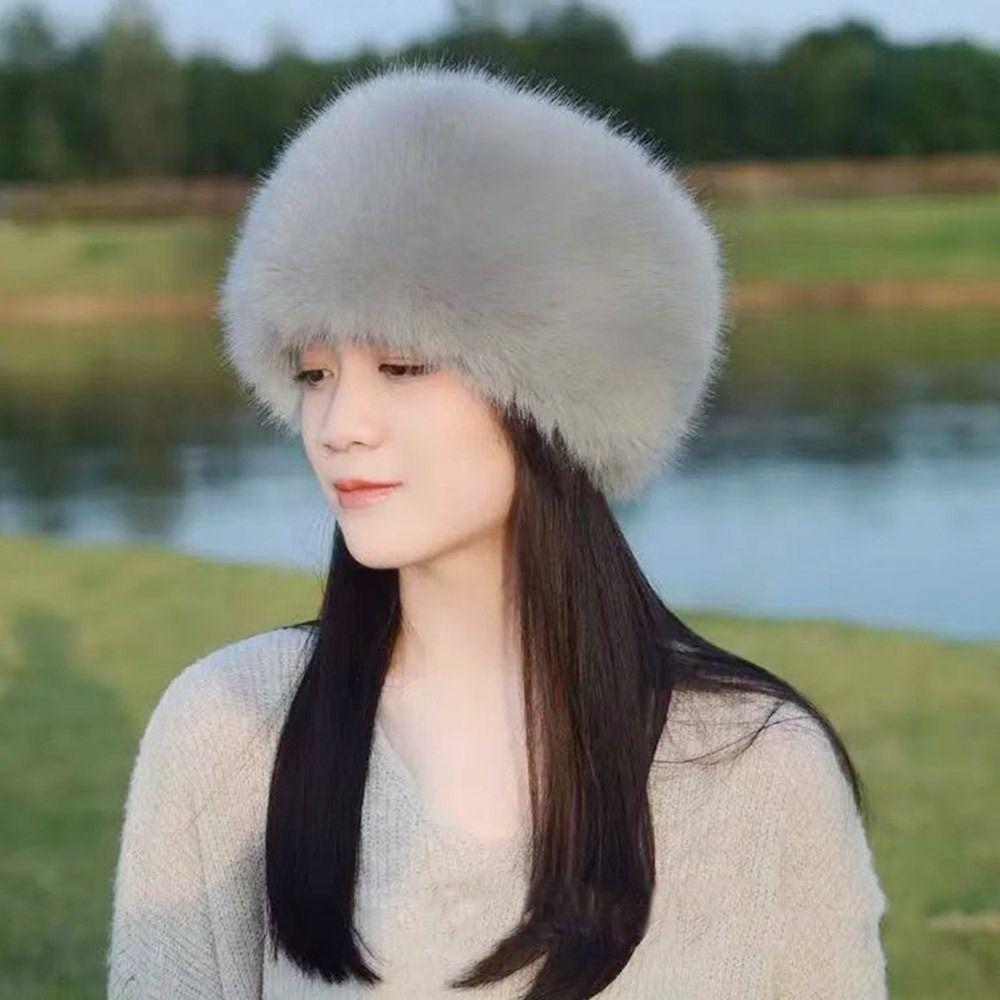 Ohrschutz Plüsch Fischerhut Warmer Panamahut Outdoor Fischerhut für Damen