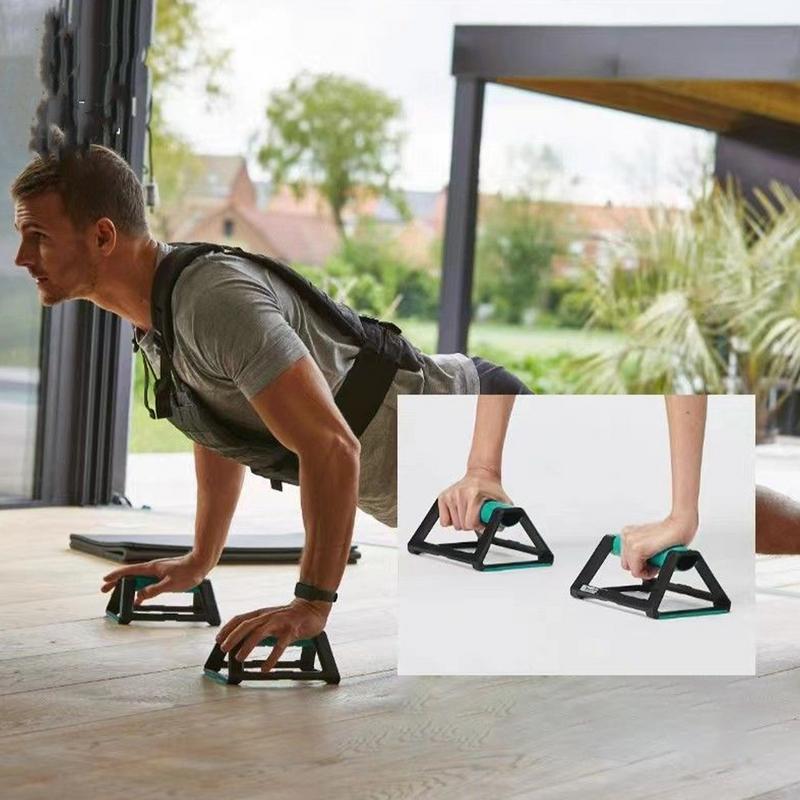 2pcs Folding Push-Up Bar Triangle Support Storage Push-Up Equipment Non-slip Stable Fat Burning Exercise for Home Gym Travel