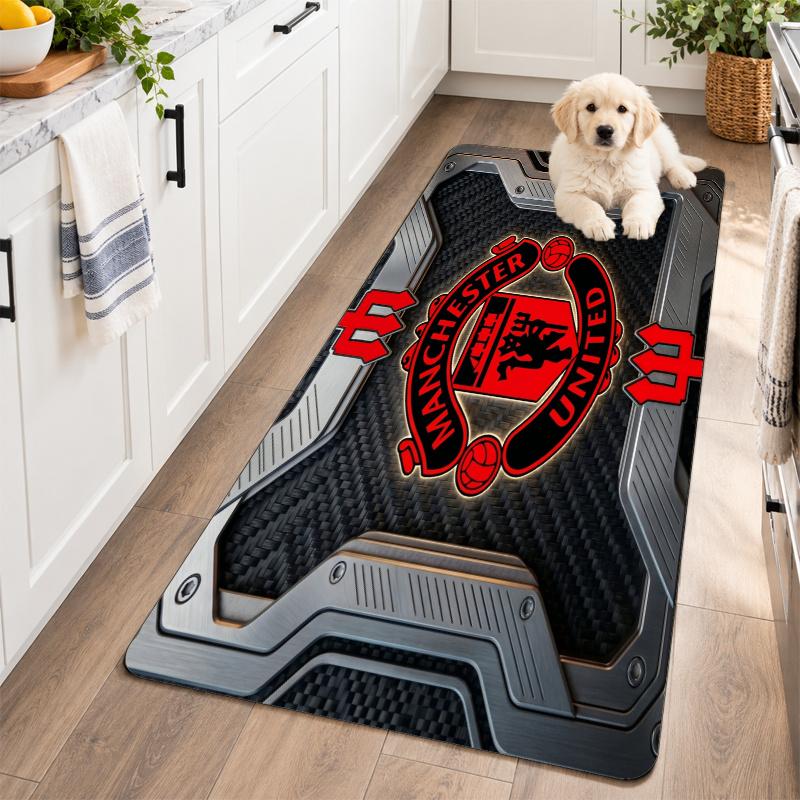 Flannel Kitchen Mat Manchester United Soft Area Rug Non Slip Floor Carpet Home Decoration