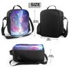 Abstract Artistic Multicolored Dimensional Galactic Nebula Insulating Thermal Lunch Bags for Boys Girls Washable Tote Cooler Bag
