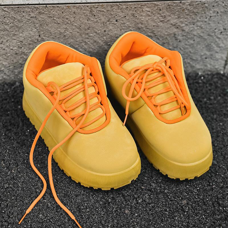 Streetwear Mode Casual Sneakers Herr Gul Höja Platåskor Herr Lyx Herr Skateboard Sneakers Designer Brödskor