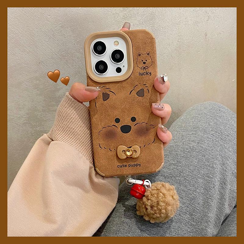 Cute Autumn and Winter for IPhone 17 Phone Case for IPhone 15 Protective Cover 14 Brown 16 Leather Texture 13
