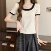 Women's Summer 2025 Slim Fit Square Neck Short-Sleeve Top