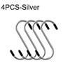 4pcs Stainless Steel S-Shape Hook Kitchen Bedroom Multi-function Railing S Hanger Hook Clasp Holder Hooks Hanging Storage Tools