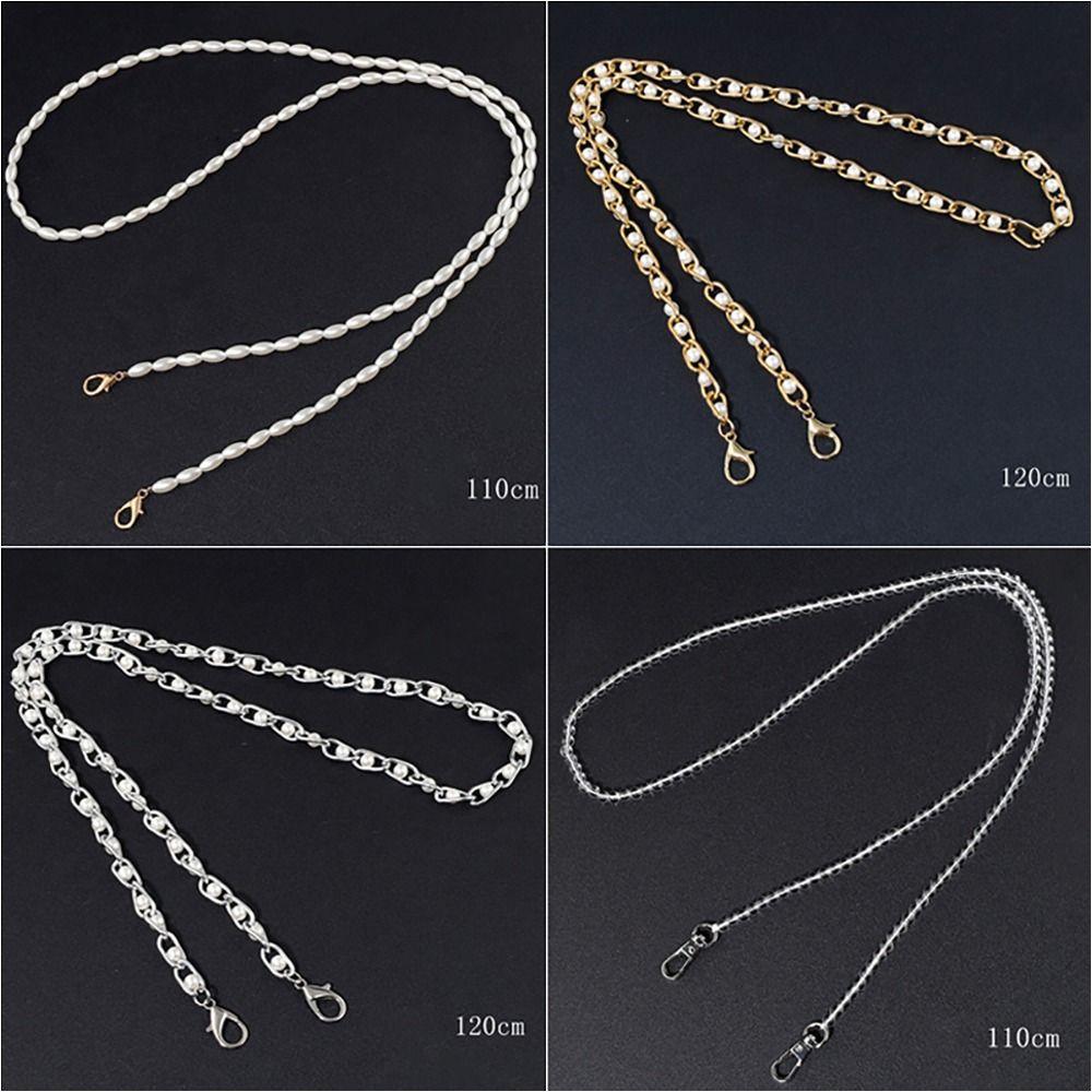 Fashion 110cm/120cm Purse Pearl Strap DIY Replacement Bag Lanyard Beaded Chain Shoulder Bag