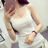 Czarne topy letnie bez rękawów damski tank top z koronkowym topem czerwona bielizna koronkowe camisole luźna bielizna odzież damska kamizelka