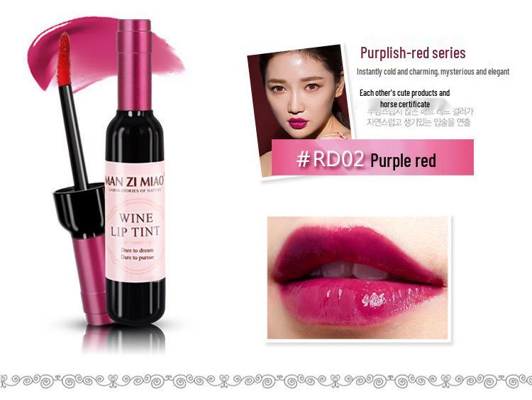 Long-lasting, Non-fading Liquid Lipstick: Red Wine Hue, Non-stick