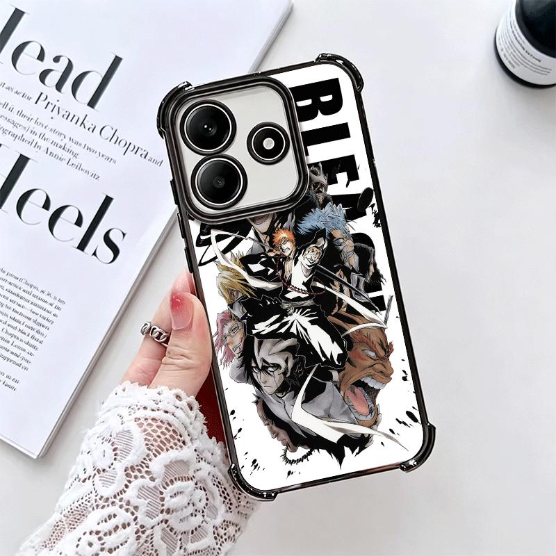 Anime Bleach Desgin Plating Phone Case For Xiaomi Redmi Note 14 15 Pro Plus 13 12 11 11S 11T 10 9S 9 5G Anti-Fall Airabag Cover