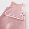 2025 New Autumn Baby Floral Applique Rabbit Jacket & Solid Color Onesie Set - Newborn Outing Clothes