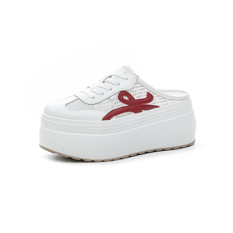 Baotou Without Heel Half Slippers Women's New Slippers In Summer 2025 Wear Women's Versatile Mesh Breathable Shoes When They Go Out