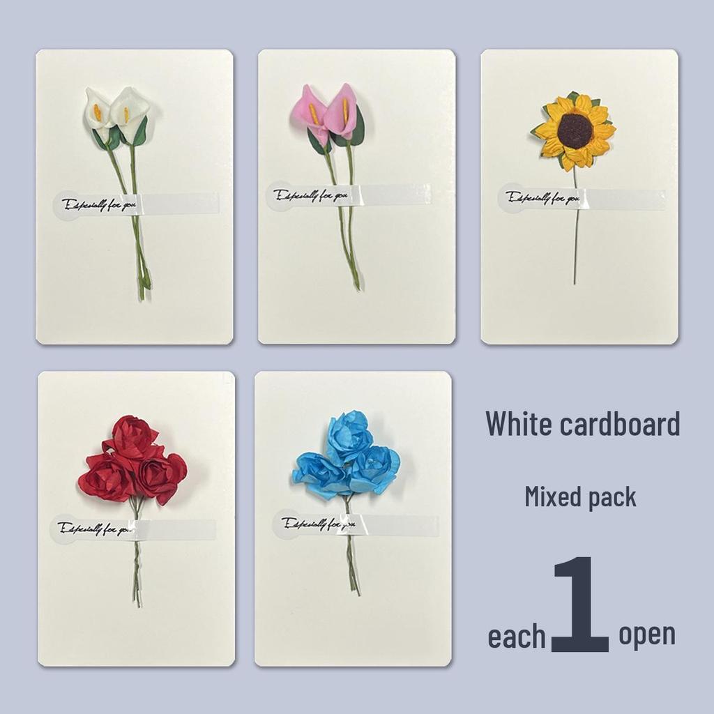 Retro Kraft Paper Greeting Card with Dried Flowers – DIY for Birthdays, Qixi, Teachers, Christmas & More