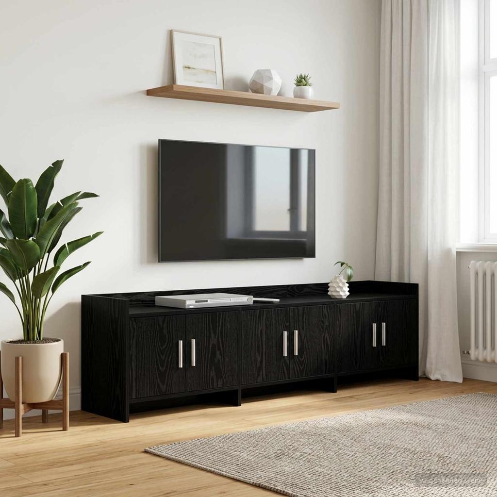 TV Cabinet 168 X 33 X 47 Cm Black Oak Particleboard