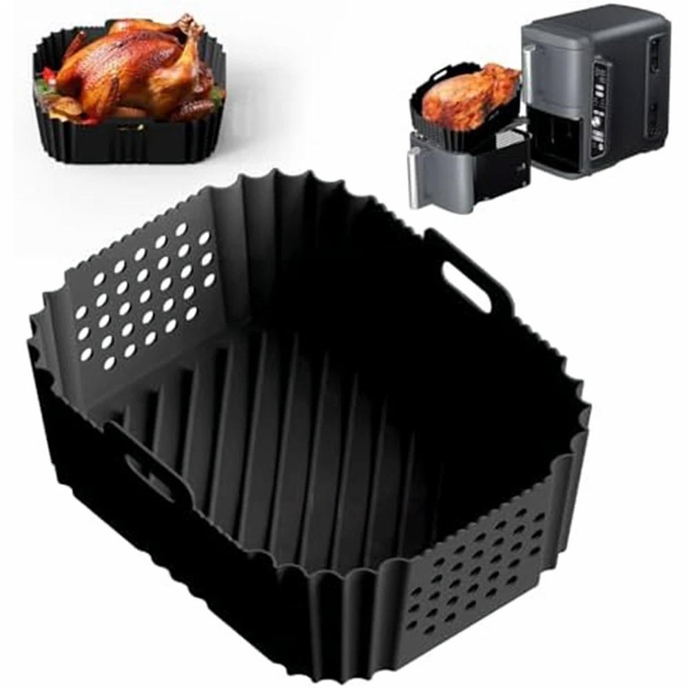 Air Fryer Silicone Liners for Ninja SL401/DZ201/DZ401/DZ550 Thickening Rectangle Double Stack Basket Air Fryer Accessories