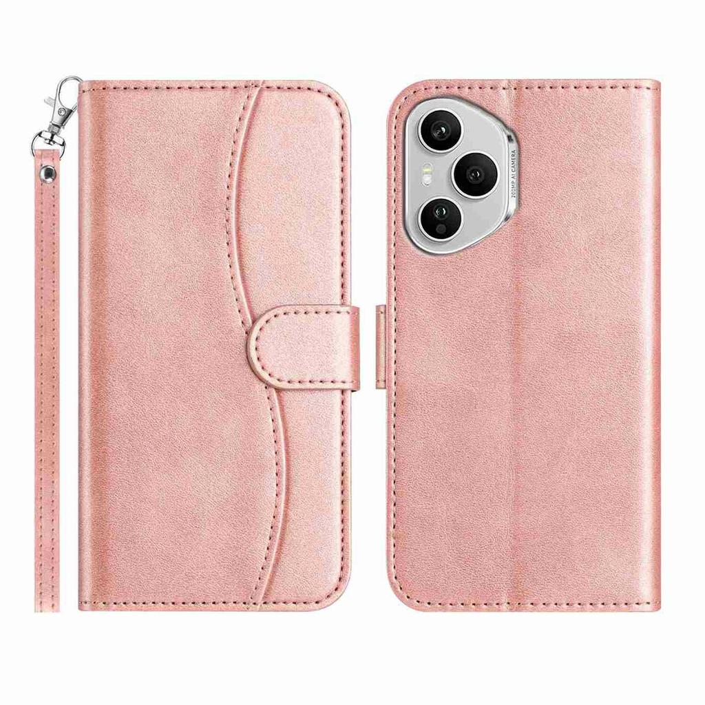 Stand Case for Honor 400 Pro 5G (Global)G PU Leather Wallet Phone Cover S Shape Stitching Design with Strap