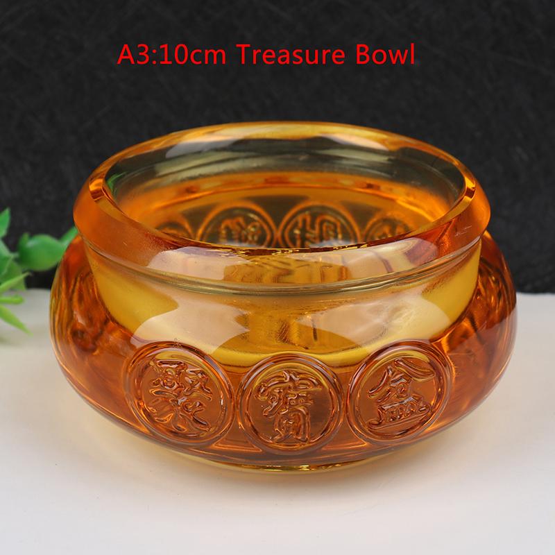Crystal Cornucopia Chinese Crystal Gold Ingot Glass Yellow Fortune Cornucopia Treasure Bowl Feng Shui Statue Crafts Decoration