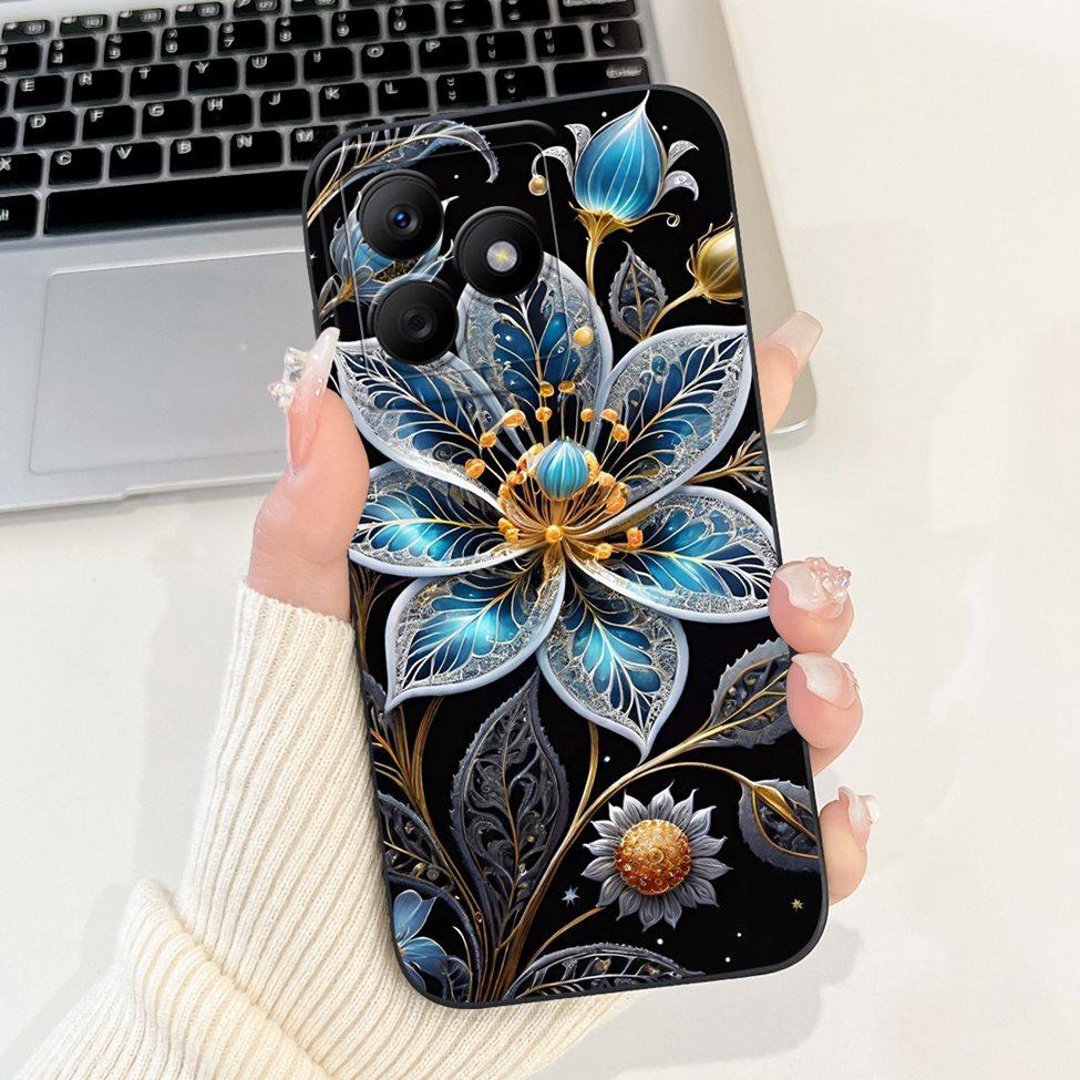 For Realme C61 RMX3939 RMX3930 C63 RMX3939 Case For Realme C63 Cover Luxury Fashion Flower Kawaii Girl Cute Cat Shockproof Shell