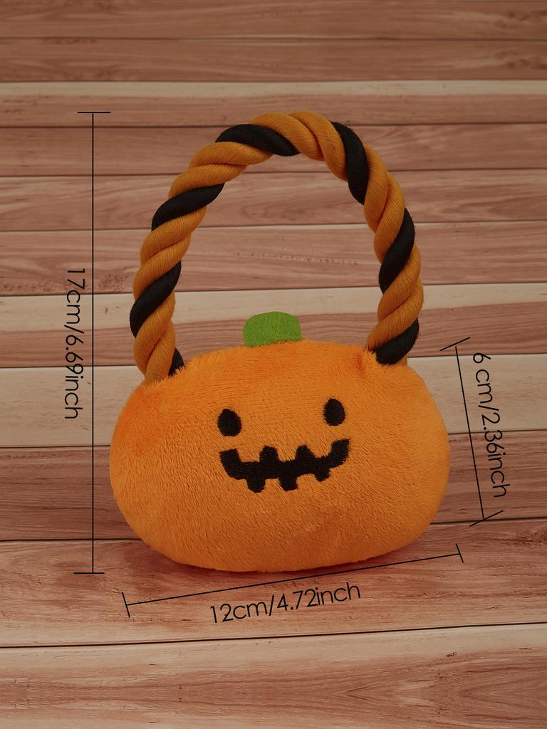 Hundleksaker för Små Medelstora Raser Halloween Pumpa & Fladdermus Rep Tuggleksak Hållbara Tuffa Pipande Valpleksaker för Husdjursgåvor Mjuk Plus