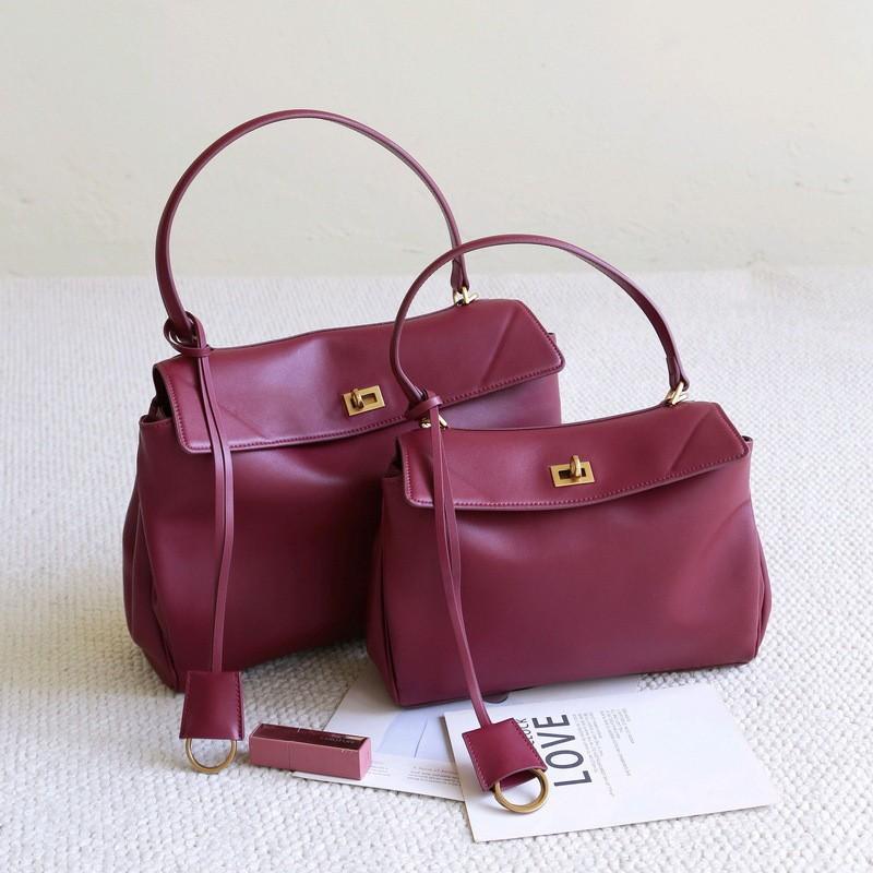 

Genuine Leather Women s Bag R-D--O Top-layer Cowhide Lock-up Tote Fashionable One-shoulder Cross-slung Handbag 28x20x10cm