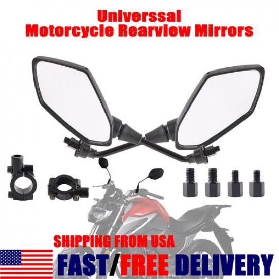 Pair 10mm Universual 78"  Motorcycle Side Mirror ATV Scooter E-Bike Rearview