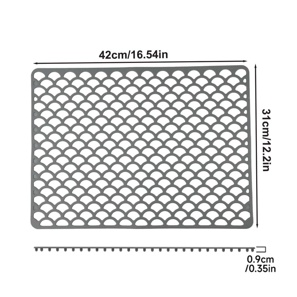 Food Safe Mat 42*31cm Sink Protector Grid Dishwasher Safe Easy To Clean Effective Drainage Flexible Design Non-Slip