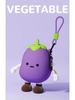 Cute Veggie Mini Coin Purse & Earphone Holder with Dazed Expression - Silicone Pendant for Kids
