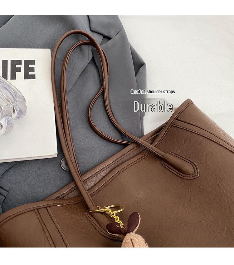 Autumn/Winter 2025 Large Capacity Retro Shoulder Tote Bag for Women